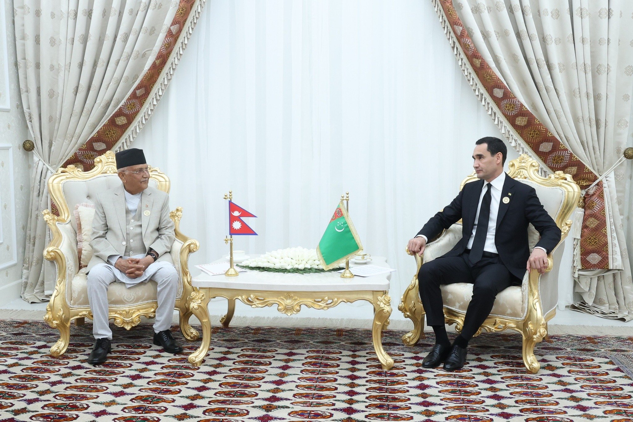 PM Oli Holds Bilateral Talks with Turkmenistan President
