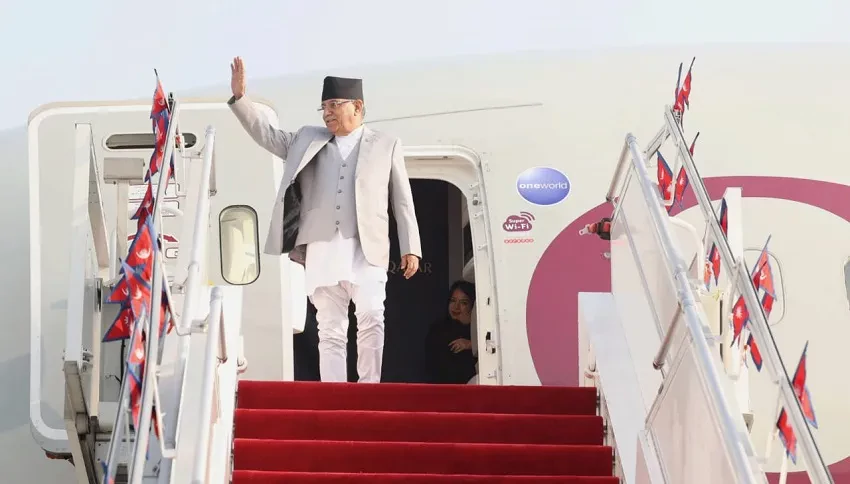 PM Dahal's return home after NAM Summit in Uganda