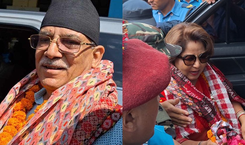 Prachanda and Foreign Minister Deuba arrive in Dhangadhi on same flight