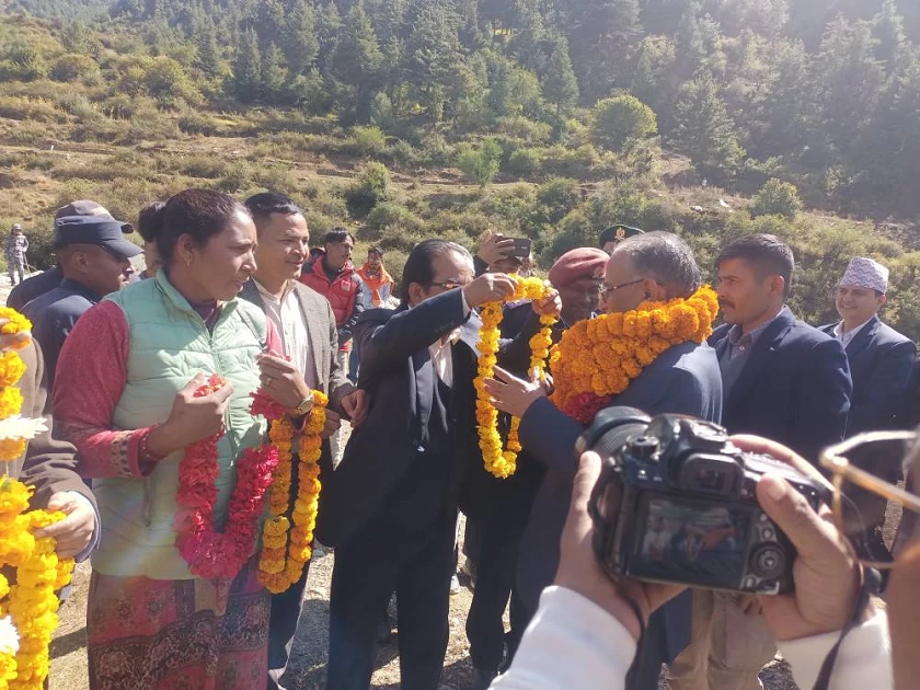 Prachanda arrives in Jumla to address public gathering