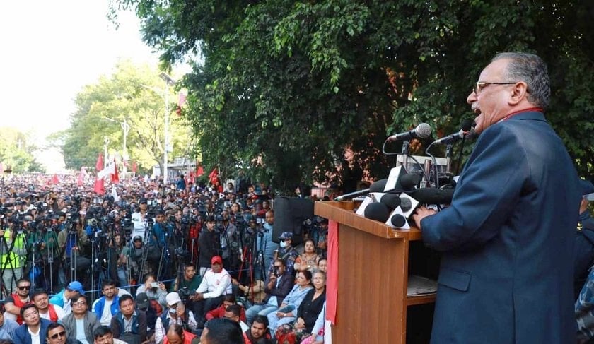 Prachanda issues stark warning to government from the streets