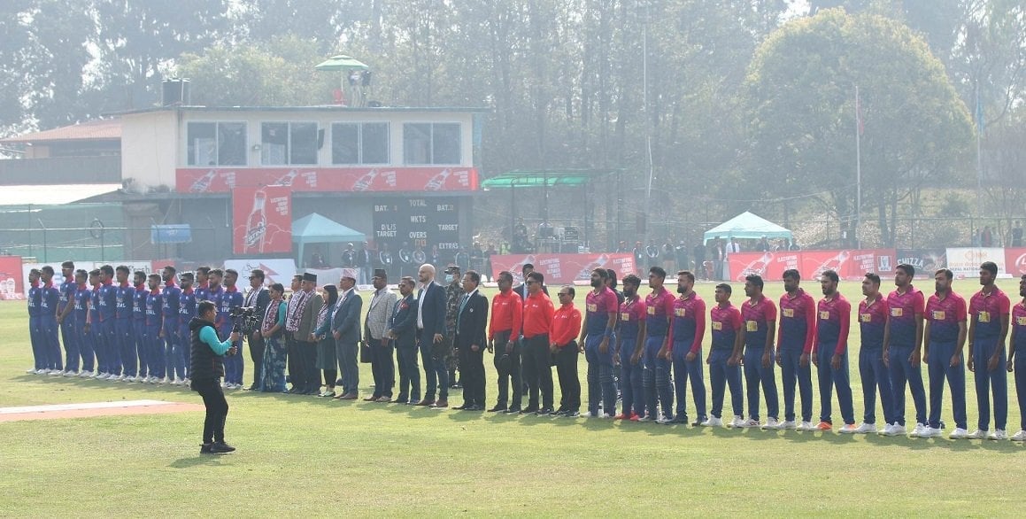 PM Dahal in TU Cricket ground to watch Nepal vs UAE match