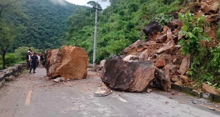 Landslides block Prithvi Highway: Traffic disrupted