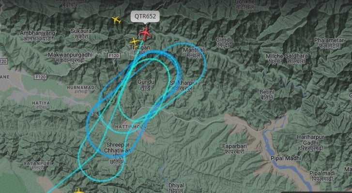 Qatar Airways flight makes five loops before landing at TIA