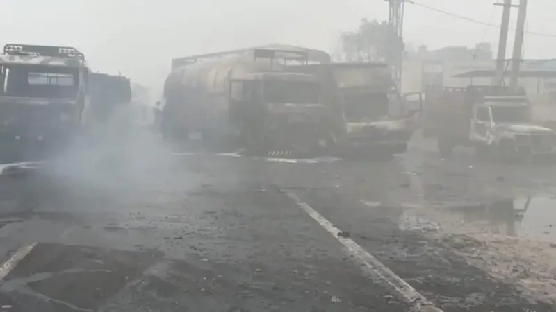 9 dead as chemical-laden truck collides with vehicles in west India