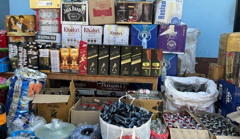 Three arrested from Lalitpur on charge of producing fake imported alcoholic beverage