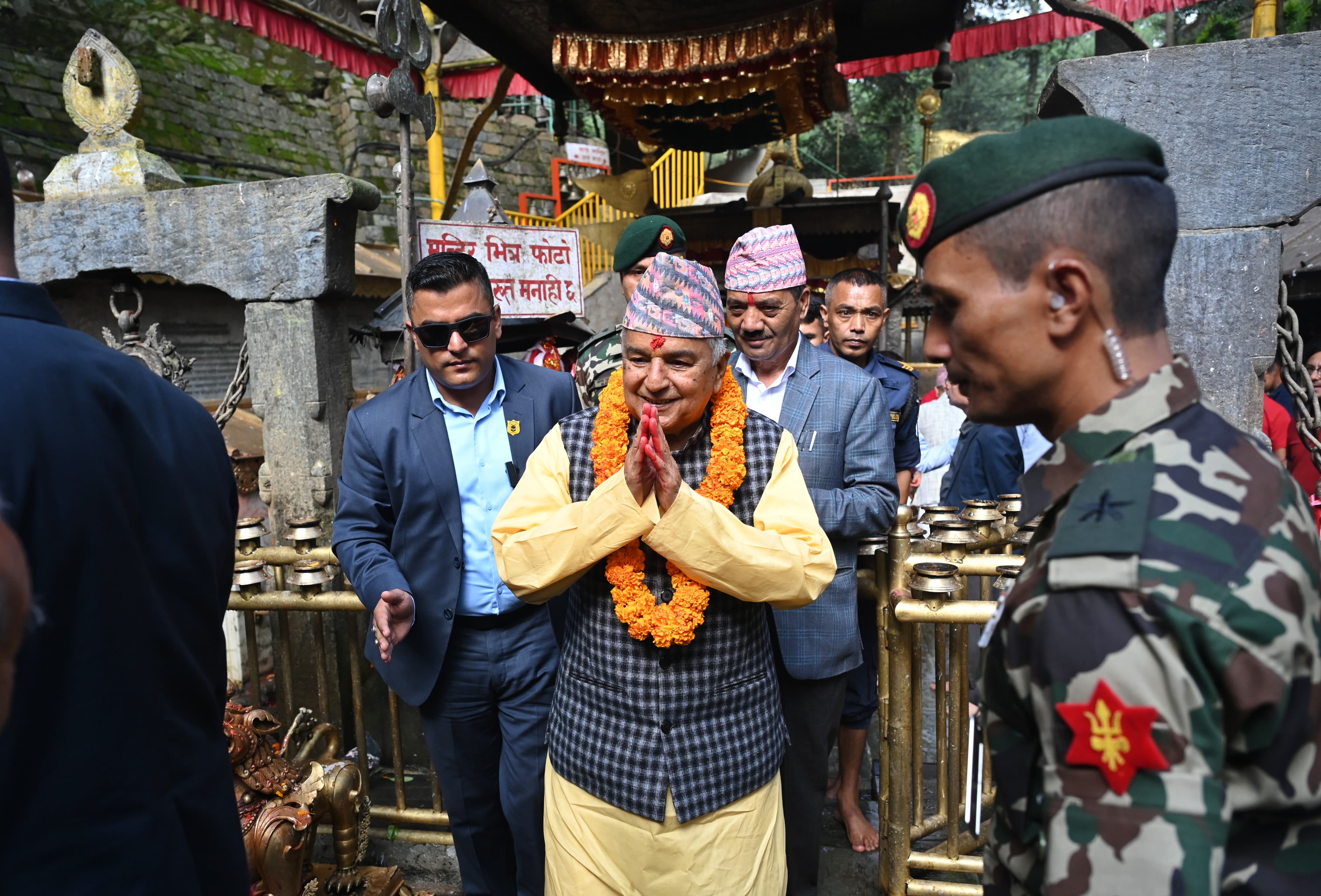 President Paudel visits Dakshinkali Temple