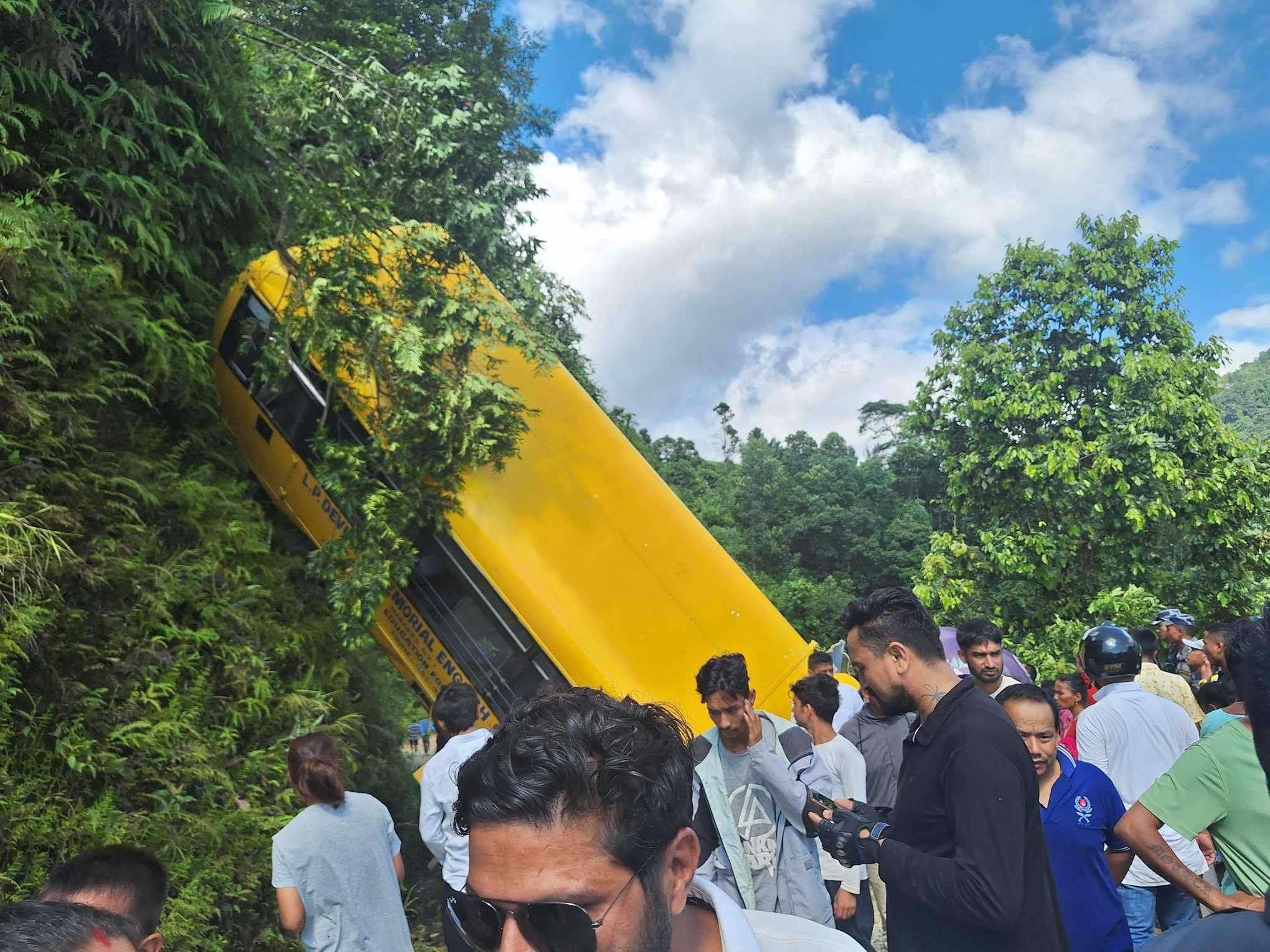 Update: School bus veers off the road in Pokhara, one dead