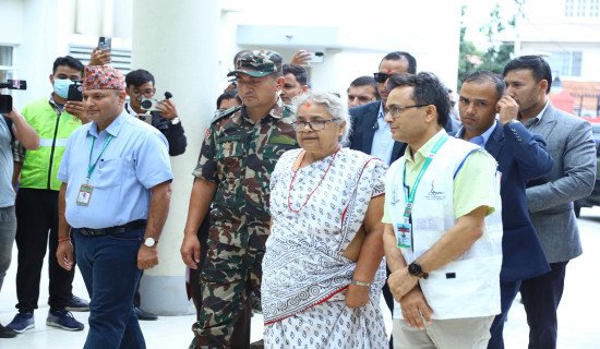 PM Karki visits Tilganga Hospital for regular eye examination
