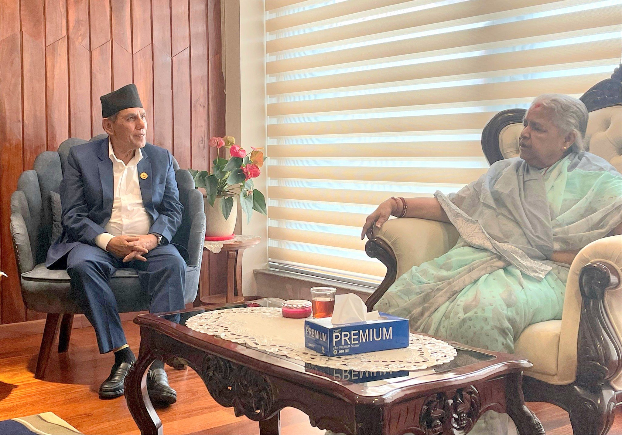 Meeting Between Prime Minister Karki and National Assembly Chairman Dahal in Kathmandu
