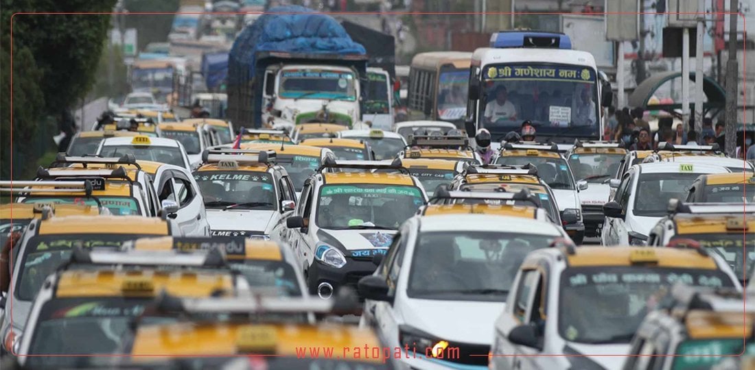 Taxi drivers protest in Kathmandu, demand ban on ride-sharing services (Photos)