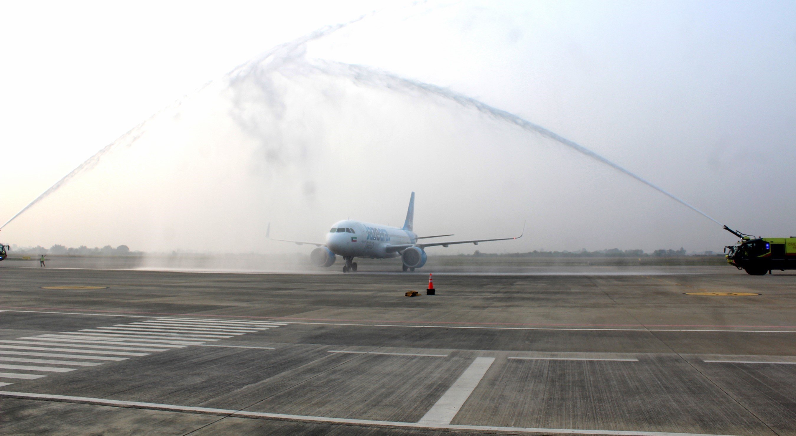 Water Salute to Jazeera Airways at Bhairahawa Airport