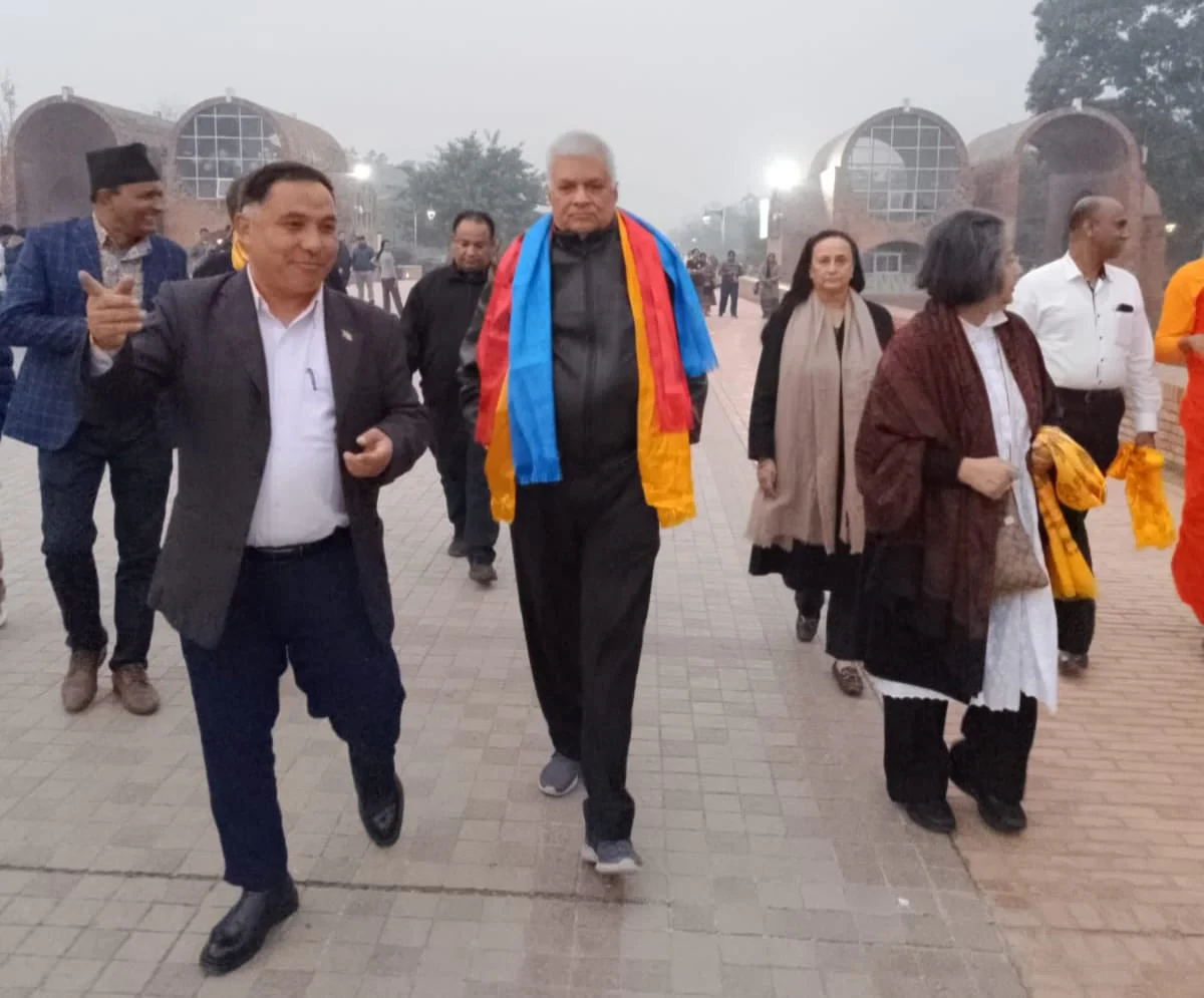 Former Sri Lankan President Wickremesinghe visits Lumbini