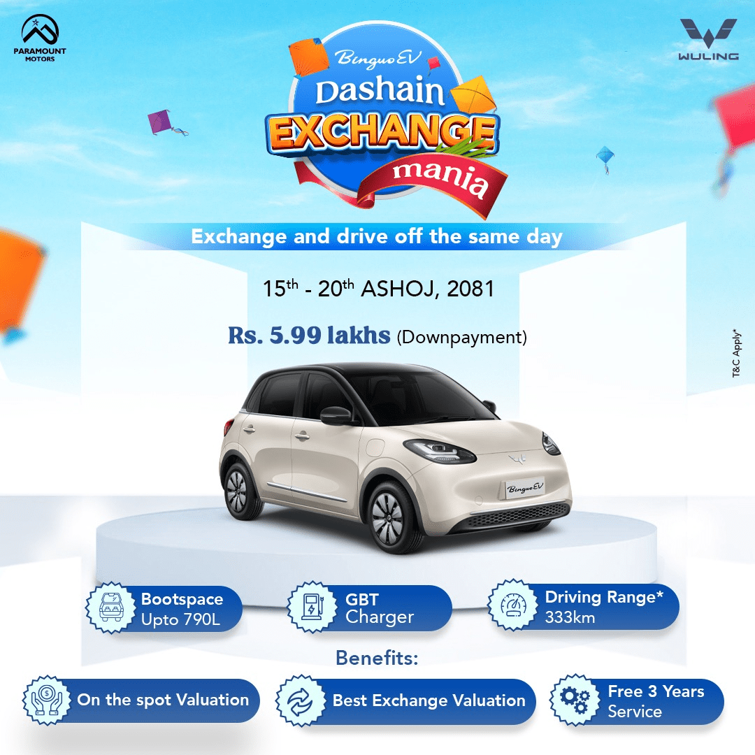 Celebrate Dashain with Wuling Binguo EV: Attractive offers and prizes await